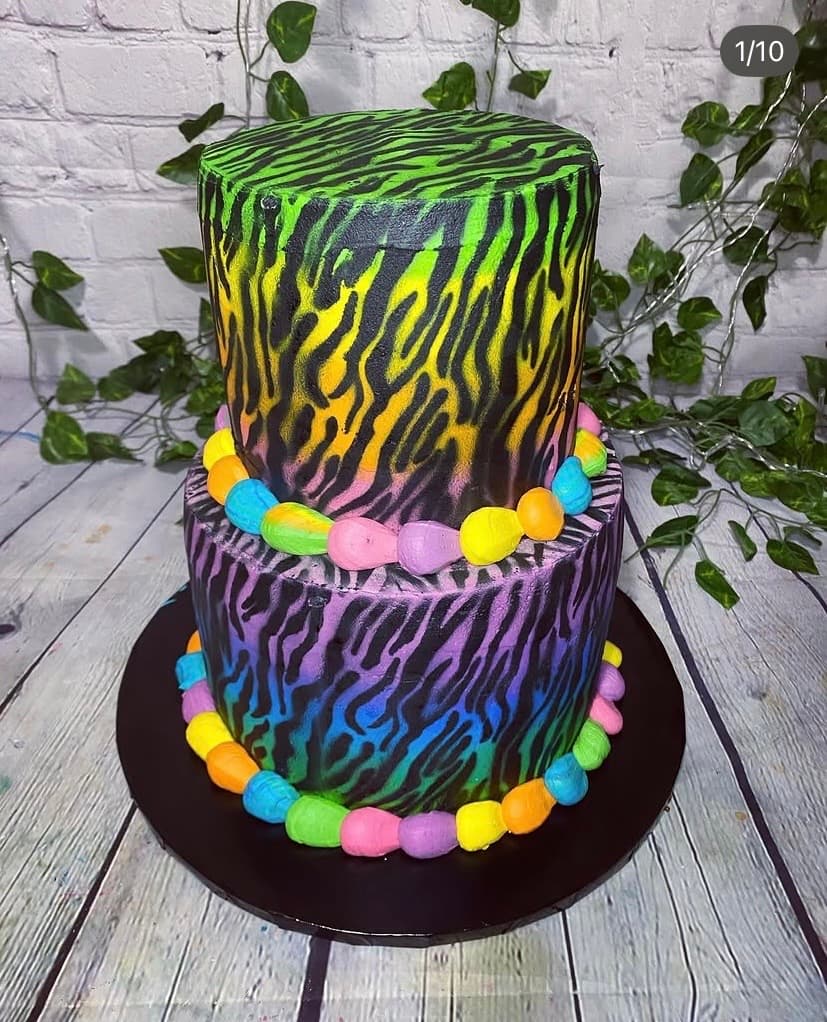 Animal print custom cake by Trista's Treats