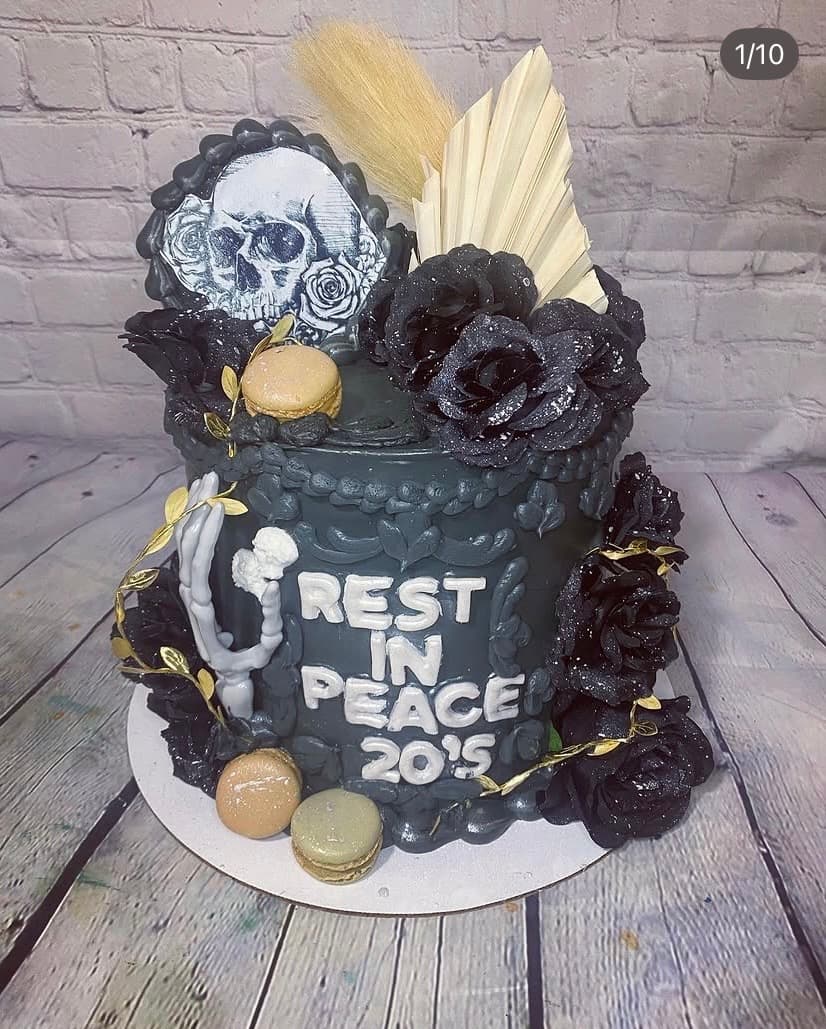 RIP themed cake by Trista's Treats